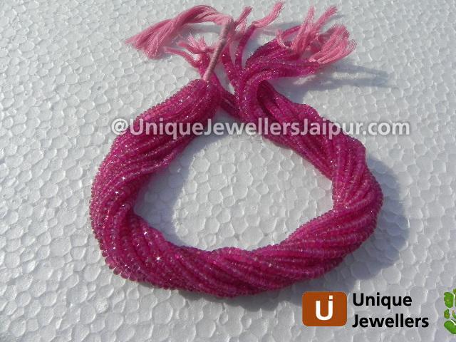 Pink Sapphire Faceted Roundelle Beads